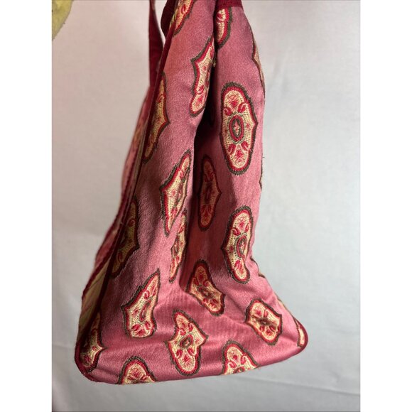 Talbots Floral Embroidered Tote Bag With Double Handles & Snap Closure - Picture 3 of 13